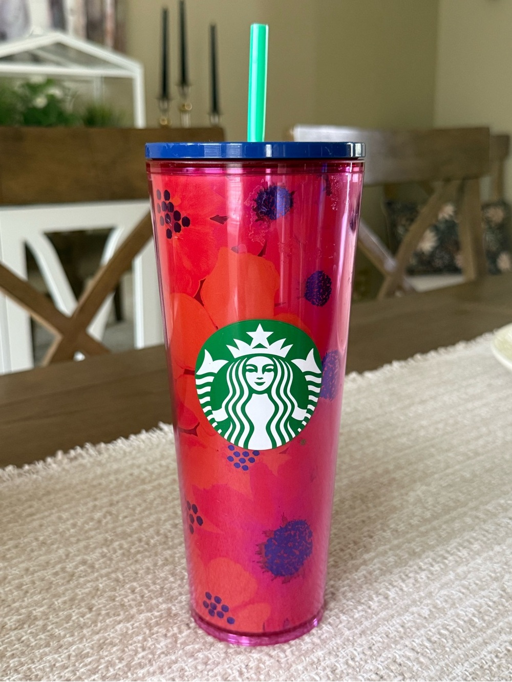 Starbucks Summer 2022 Dancing Blooms 24 oz Venti Floral Cold Cup Tumbler